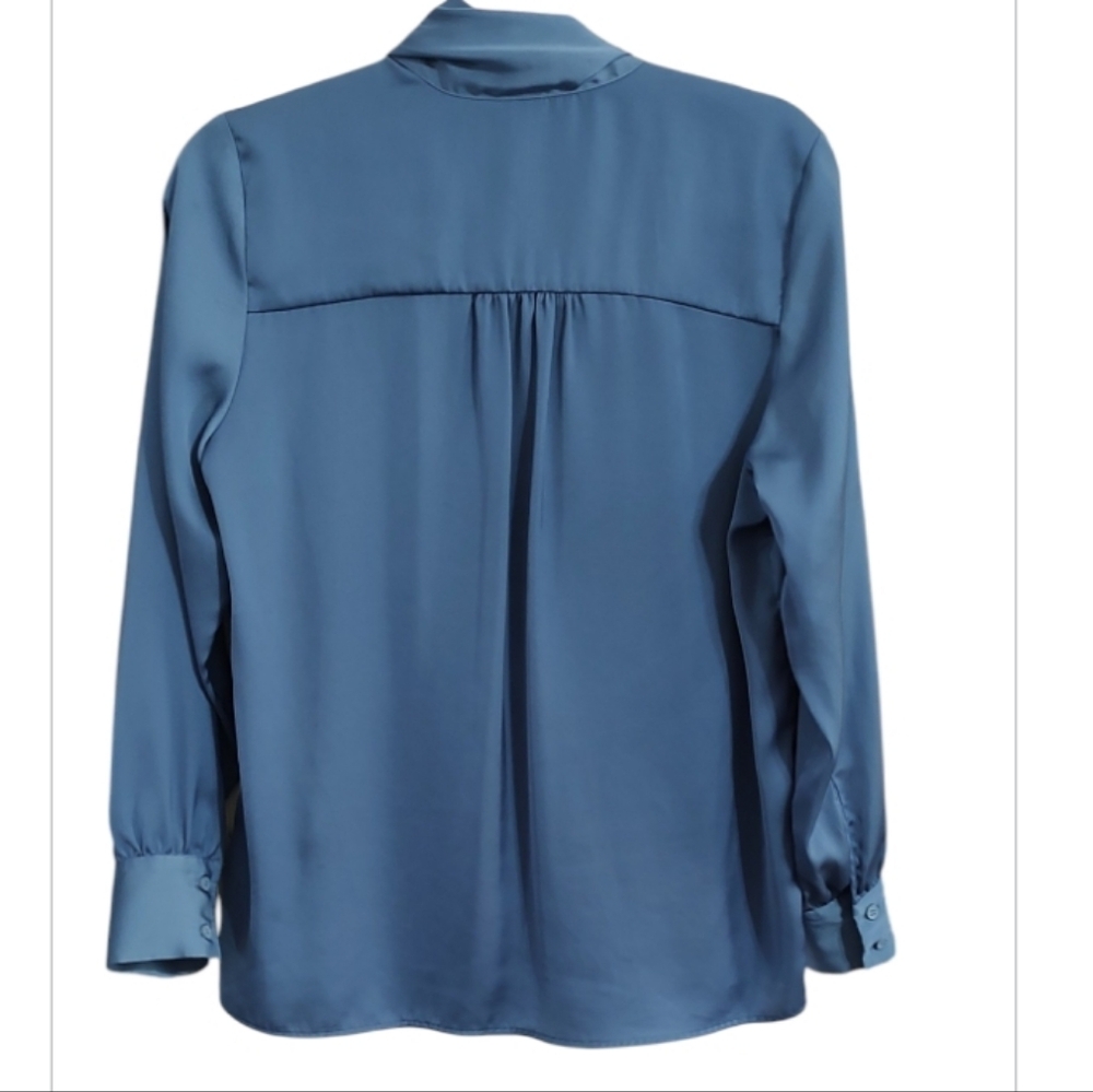 H&M Blue Blouse with Tie Neck - Picture 3 of 6